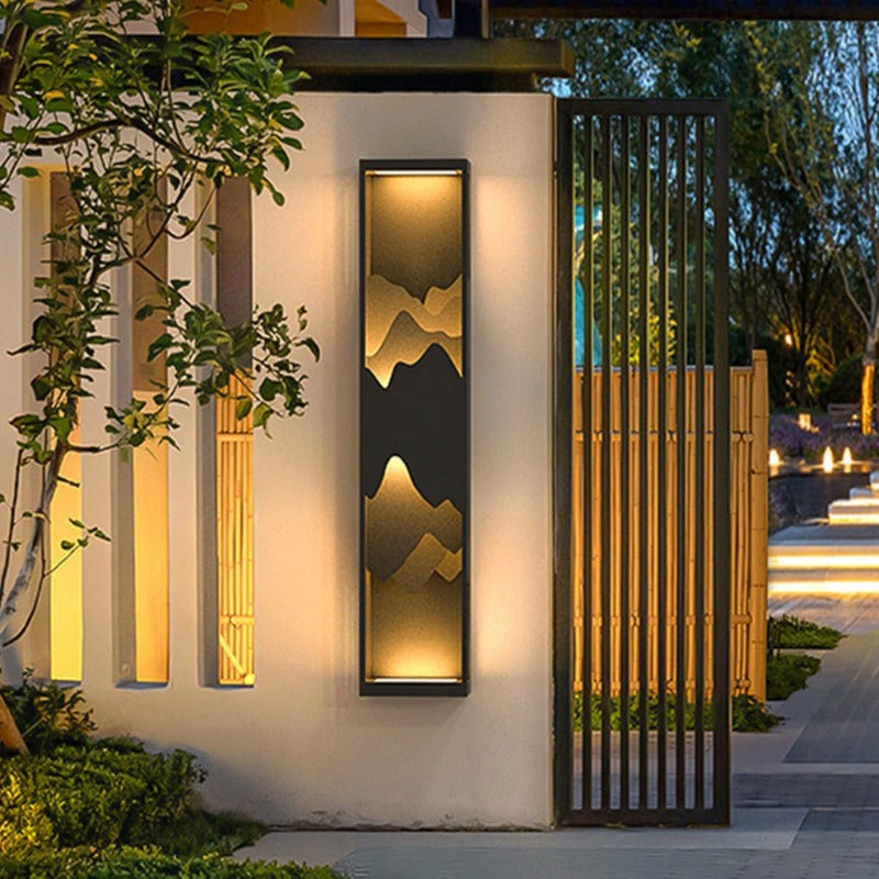 Berglandschaft LED Up Down Beleuchtung Wasserdichte Solar Wandleuchte Veranda Lichter