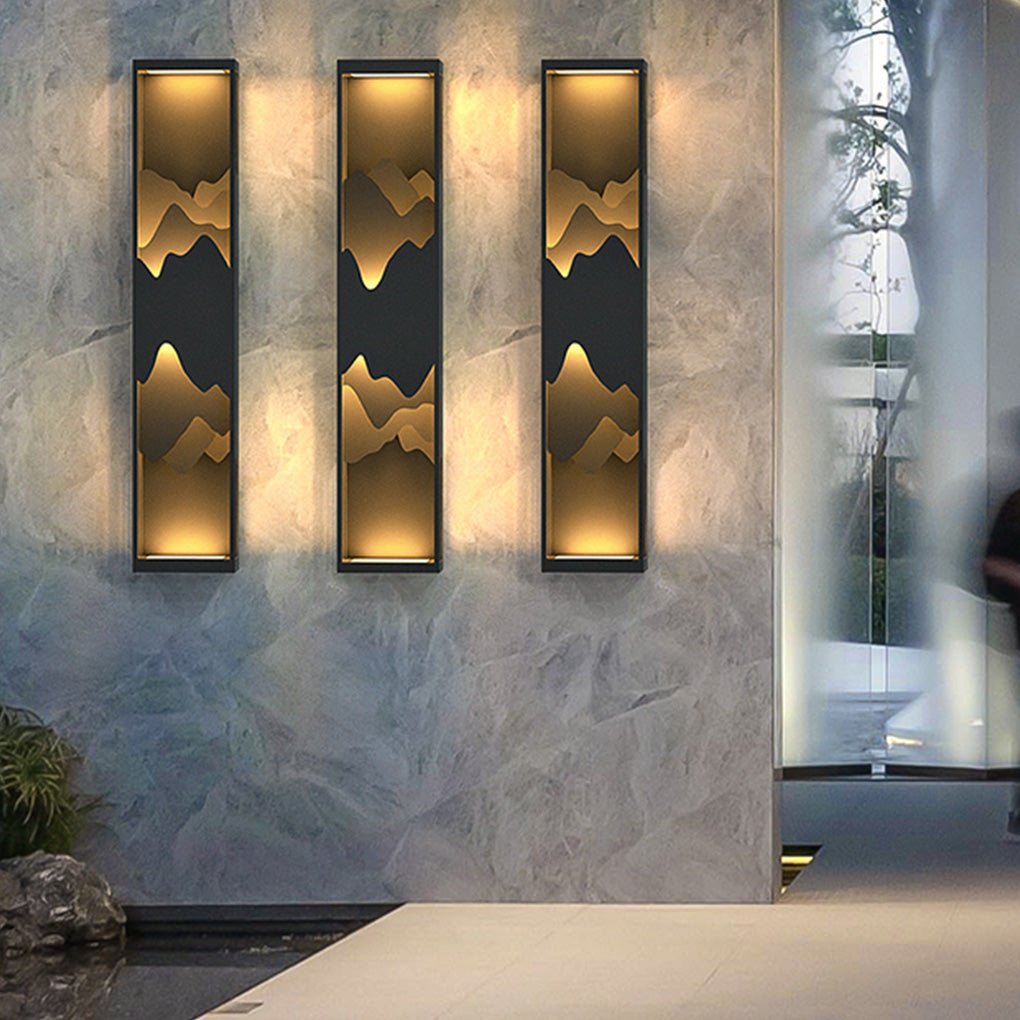 Berglandschaft LED Up Down Beleuchtung Wasserdichte Solar Wandleuchte Veranda Lichter