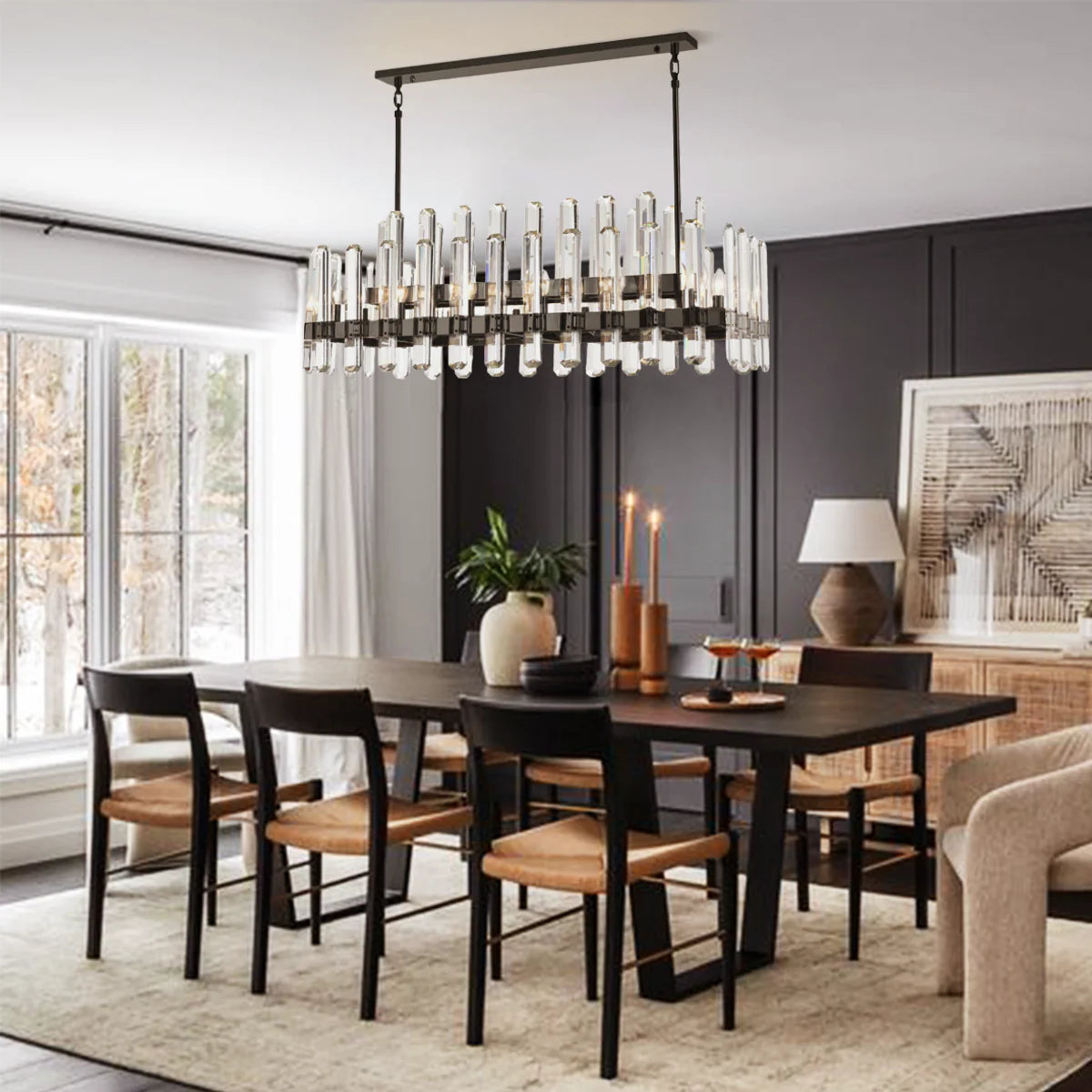 Clarion Rectangular Chandelier 48"L