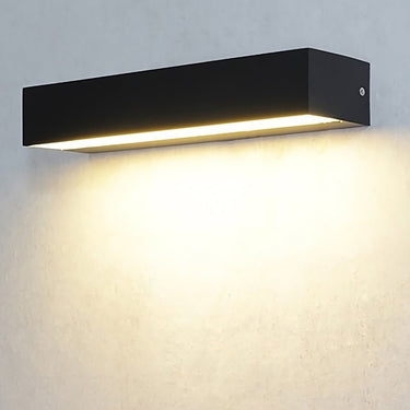 Mattschwarze Wandleuchte mit rechteckiger Veranda-LED-Leuchte für den Außenbereich 