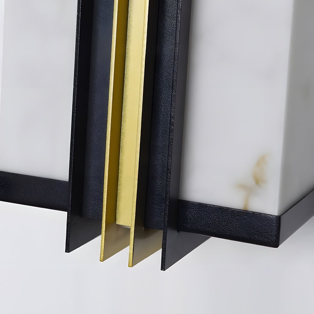 Moderne schwarze LED-Wandleuchten für den Innen- und Außenbereich mit Schirm aus Kunstharzmarmor