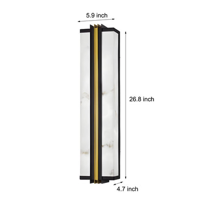 Moderne schwarze LED-Wandleuchten für den Innen- und Außenbereich mit Schirm aus Kunstharzmarmor