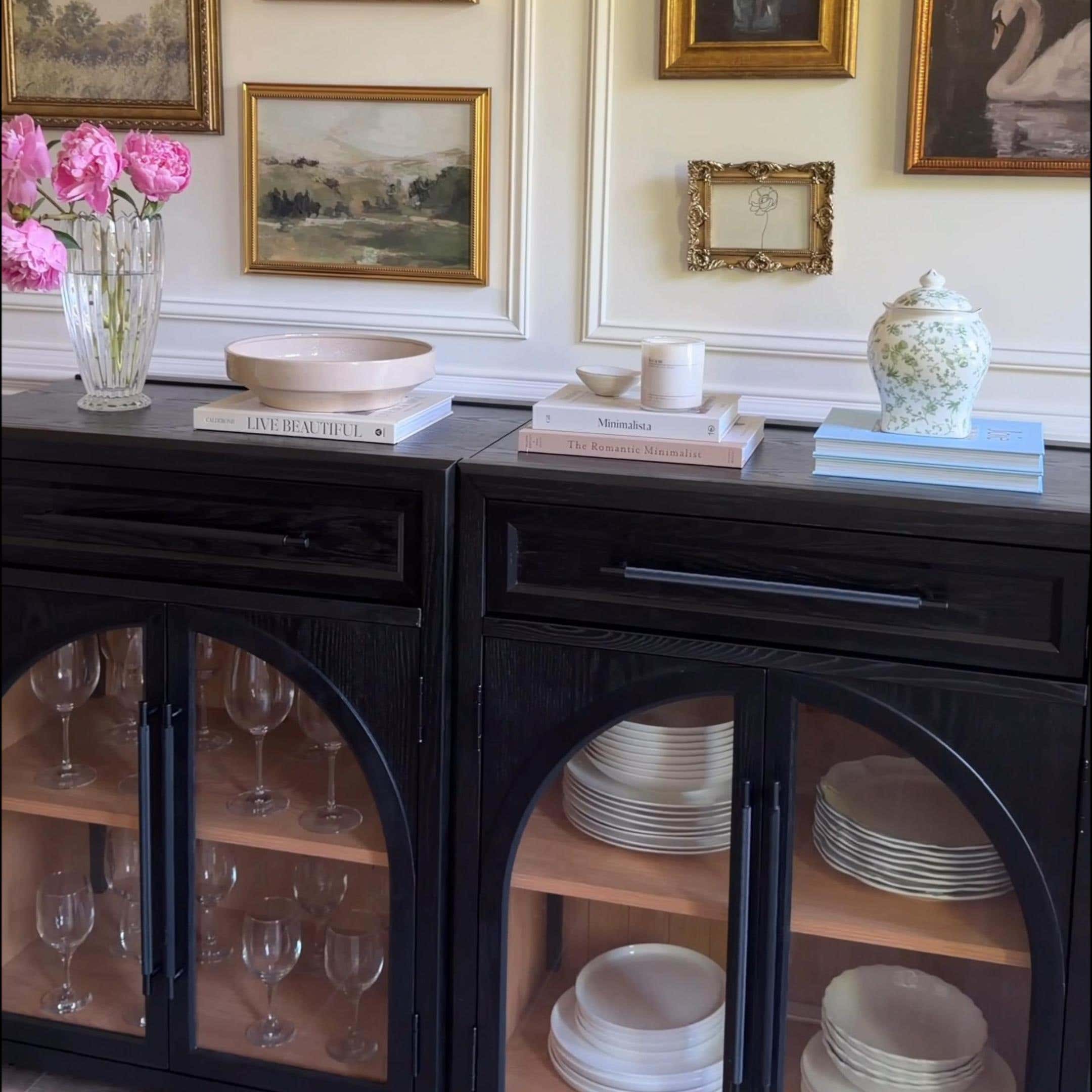Alvar gewölbtes 64" Sideboard aus Eiche mit Schubladen (2er-Set)