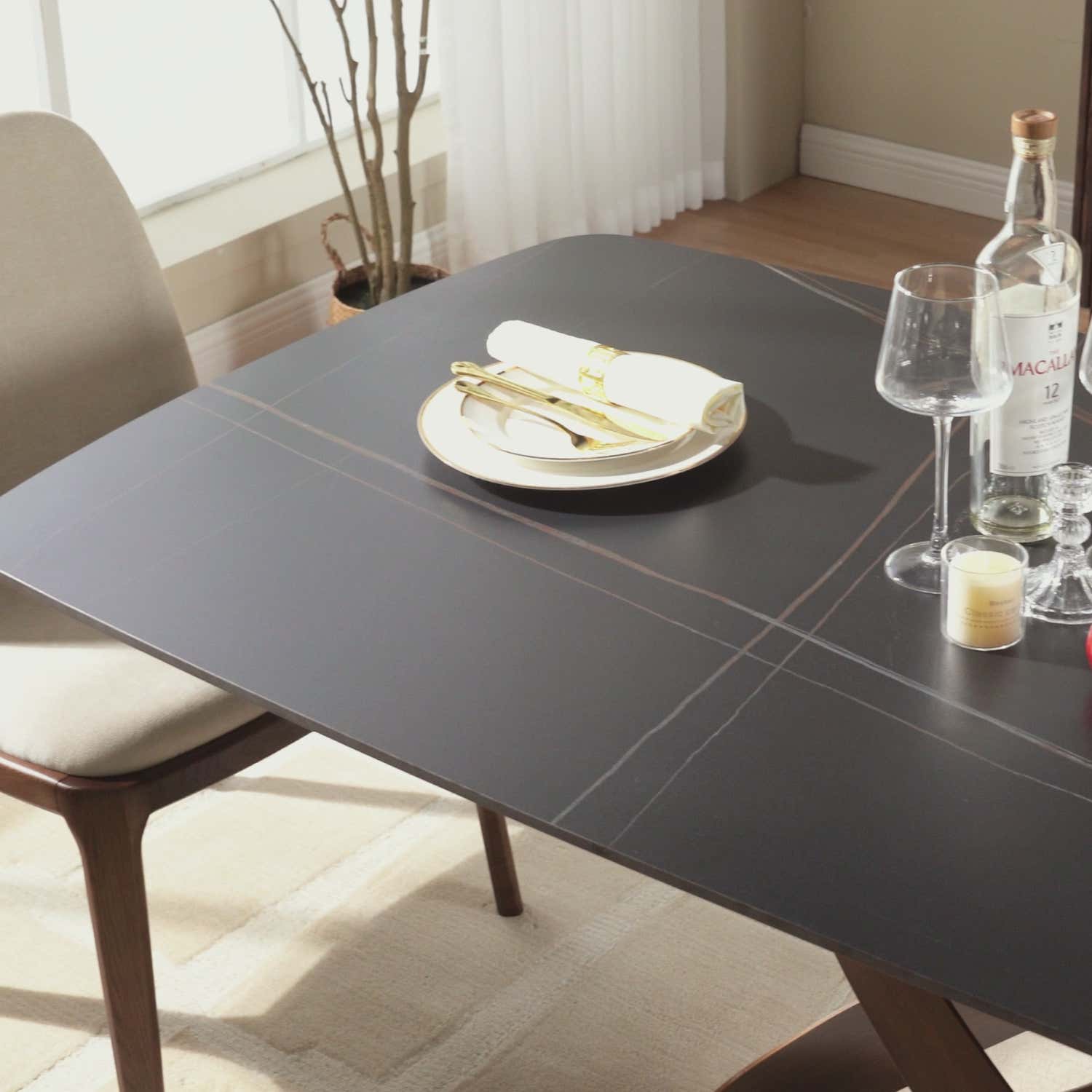 Koda Sintered Stone Rectangular Dining Table 71"