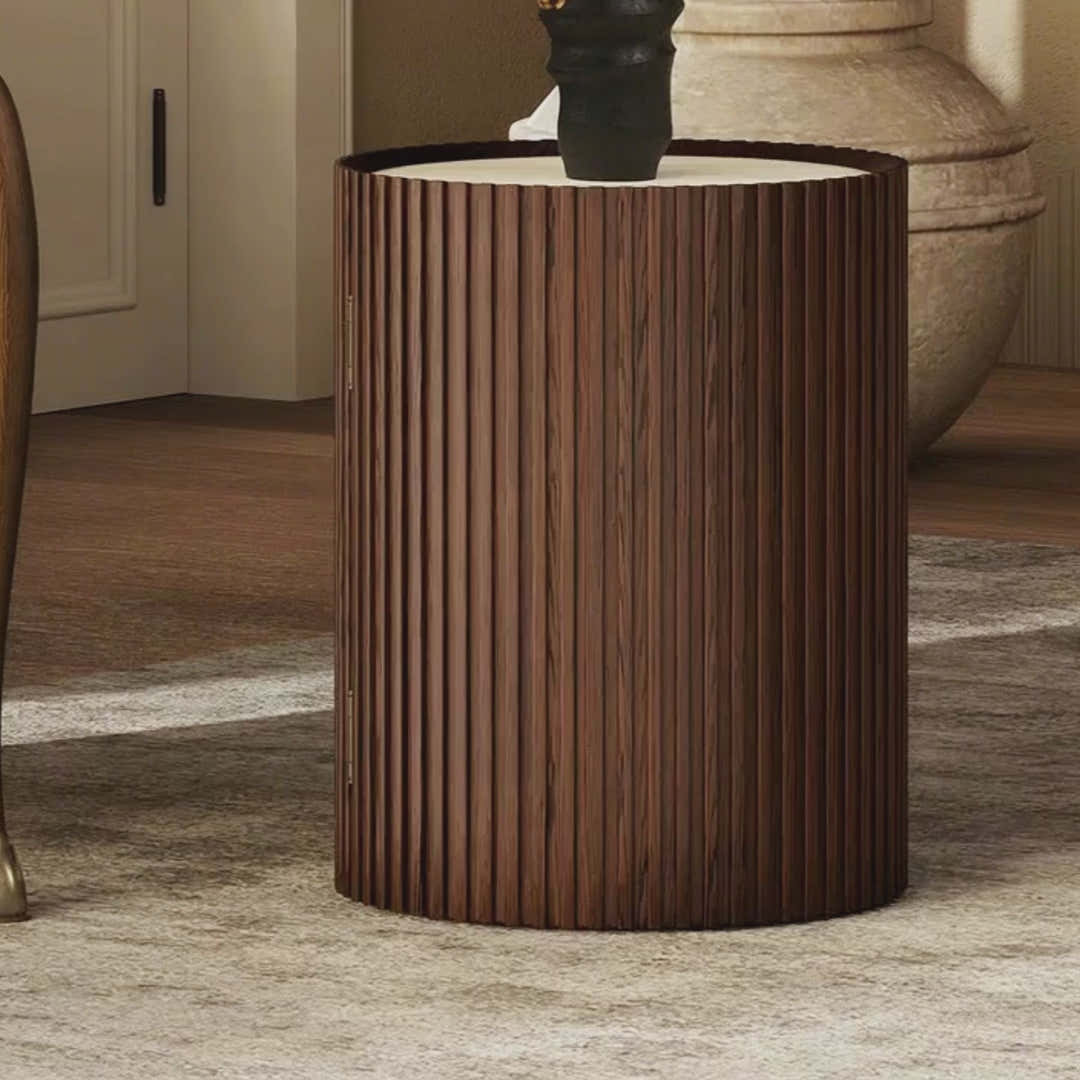 Arden Round Sintered Stone Side Table 16"W