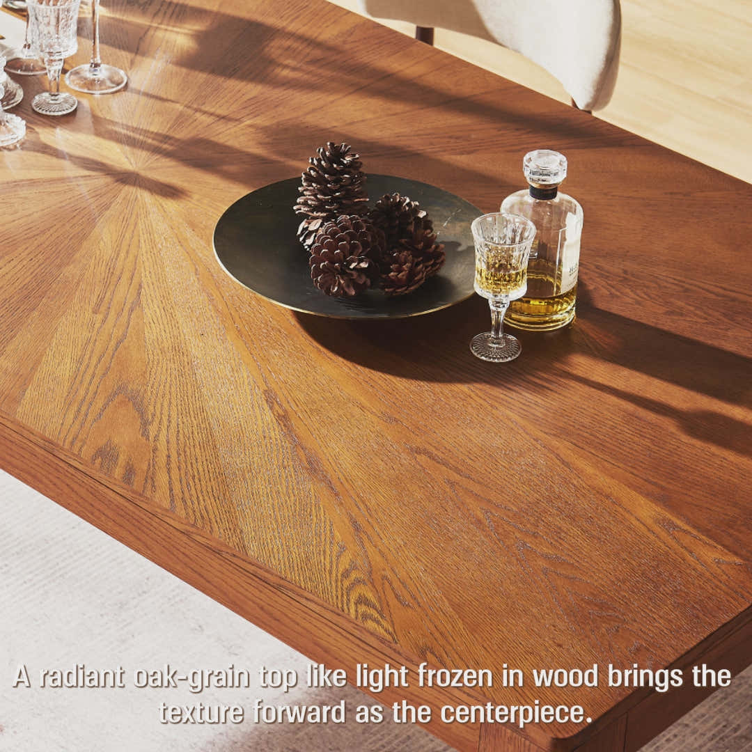 Solaris Rectangular Oak Dining Table 84"