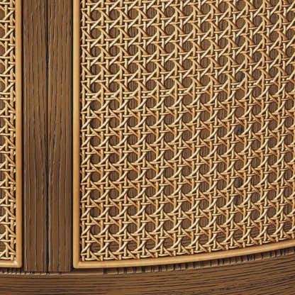 Harlow Round Oak & Rattan Drum Coffee Table