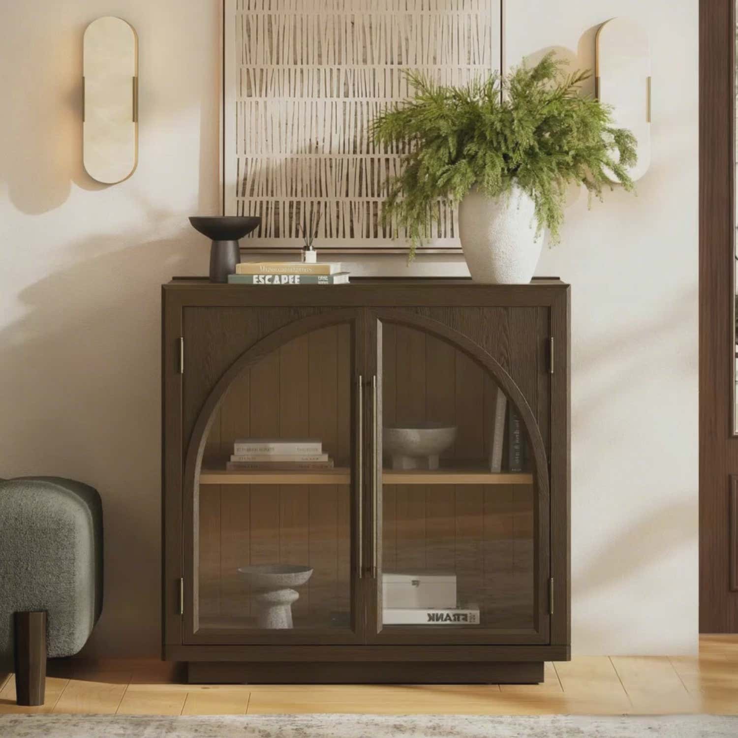 Alvar gewölbte 94,5-Zoll-Medienkonsole aus Eiche (3er-Set)