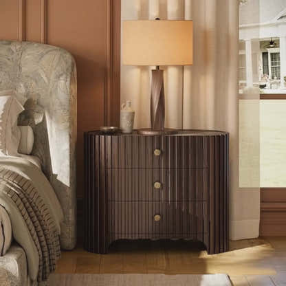 Sinclair Fluted Stone Nightstand 30"W