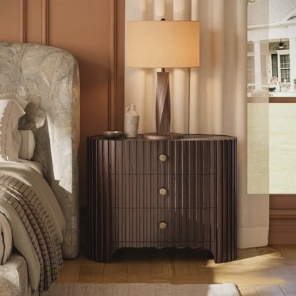 Sinclair Fluted Stone Nightstand