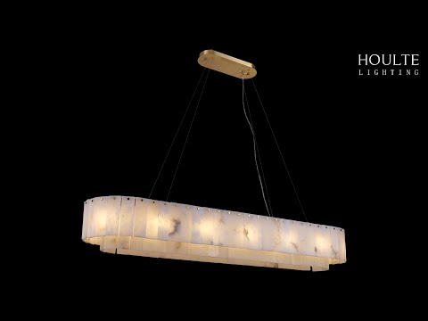 Sawyer Alabaster Rechteckiger Kronleuchter 54"