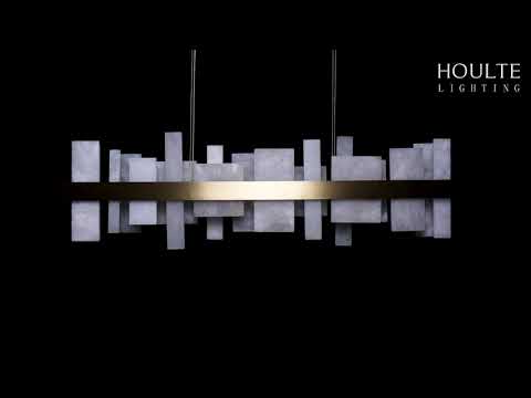 Nocturne Alabaster Rectangular Chandelier 48"