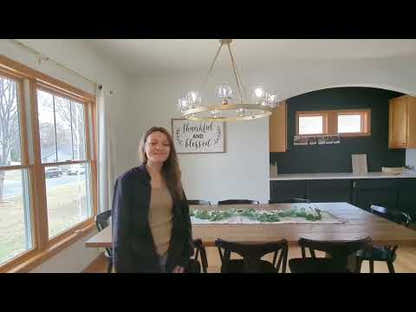 Rechteckiger Kronleuchter aus Pergament, 72 Zoll