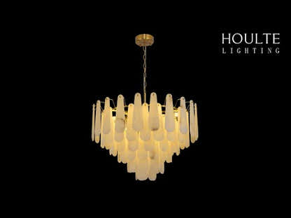 Caldera Alabaster Round Chandelier 32"