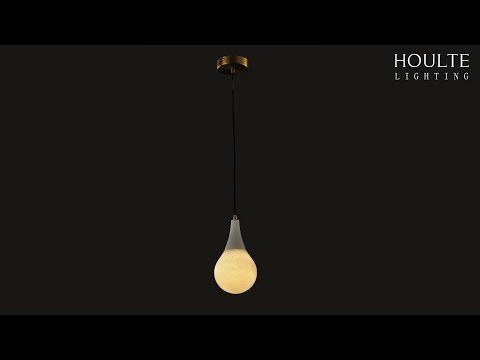 Ares Alabaster Moderner Wassertropfen-Anhänger, 15,2 cm Durchmesser