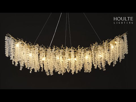 Shiro Noda Kristall-Baumzweig-Linear-Kronleuchter 72"