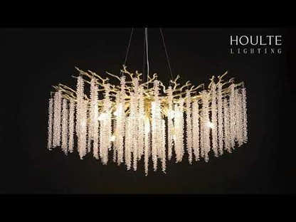 Snow Tree Branch Crystal Chandelier 30"D