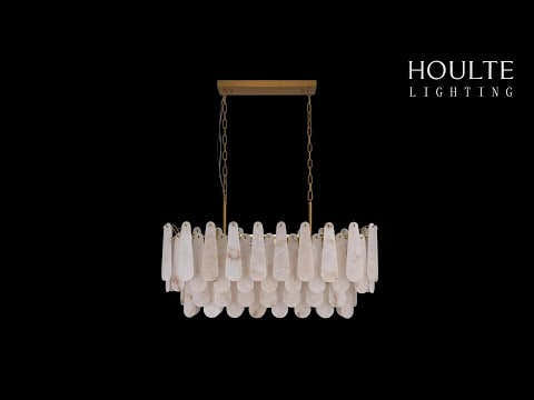 Caldera Alabaster Rectangular Chandelier 40"