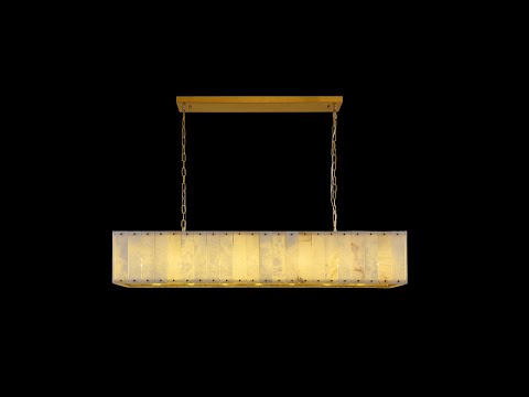 Nivislight Alabaster Rectangular Chandelier 55"