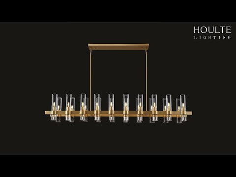 Cylora Glass Tube Rectangular Chandelier 68"