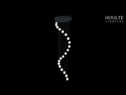 Deckenpendelleuchte mit Perlenkugeln, 10,2 cm Durchmesser