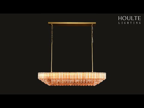 Ethereal Radiance Rechteckiger Kristall-Kronleuchter, 109,2 cm lang