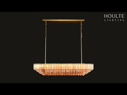 Ethereal Radiance Rechteckiger Kristall-Kronleuchter, 109,2 cm lang