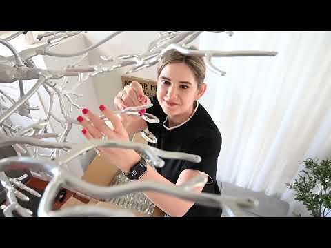 Frostleaf Kristall-Kaskaden-Kronleuchter für die große Treppe, 165 cm hoch