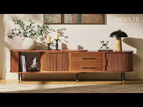 Ausziehbare Medienkonsole Ewan Oak, 78,74" bis 110,24"