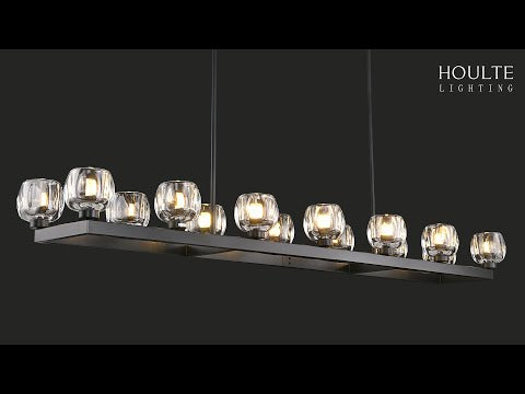 Rechteckiger Kronleuchter aus Pergament, 68 Zoll