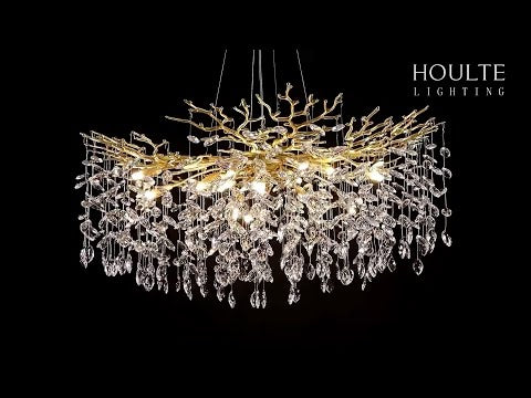 Runder Kronleuchter „Frostleaf Crystal Cascade Branch“, 101,6 cm