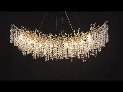 Lustre Branches Crystal Rectangular Chandelier 55"W