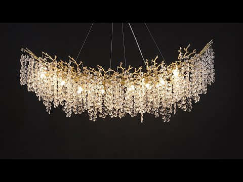 Lustre Branches Crystal Rectangular Chandelier 55"W