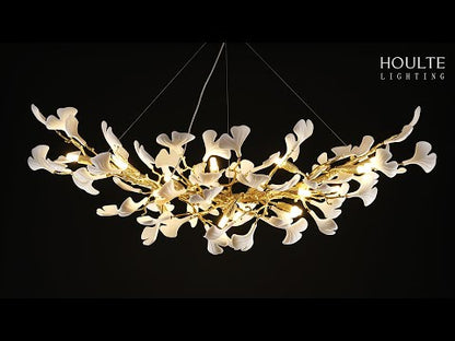Twilight Branches Keramik-Kronleuchter, rechteckig, 139,7 cm