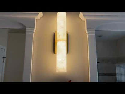 Sylvia Palladian Alabaster Wall Sconce 20"H