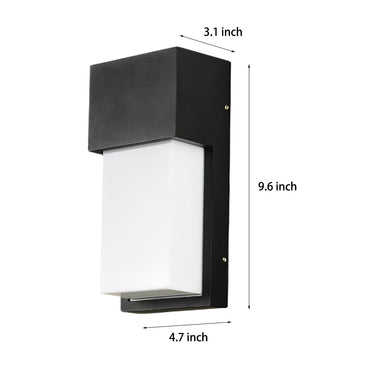 Rechteckige wasserdichte LED 10W schwarze moderne Außenwandleuchte