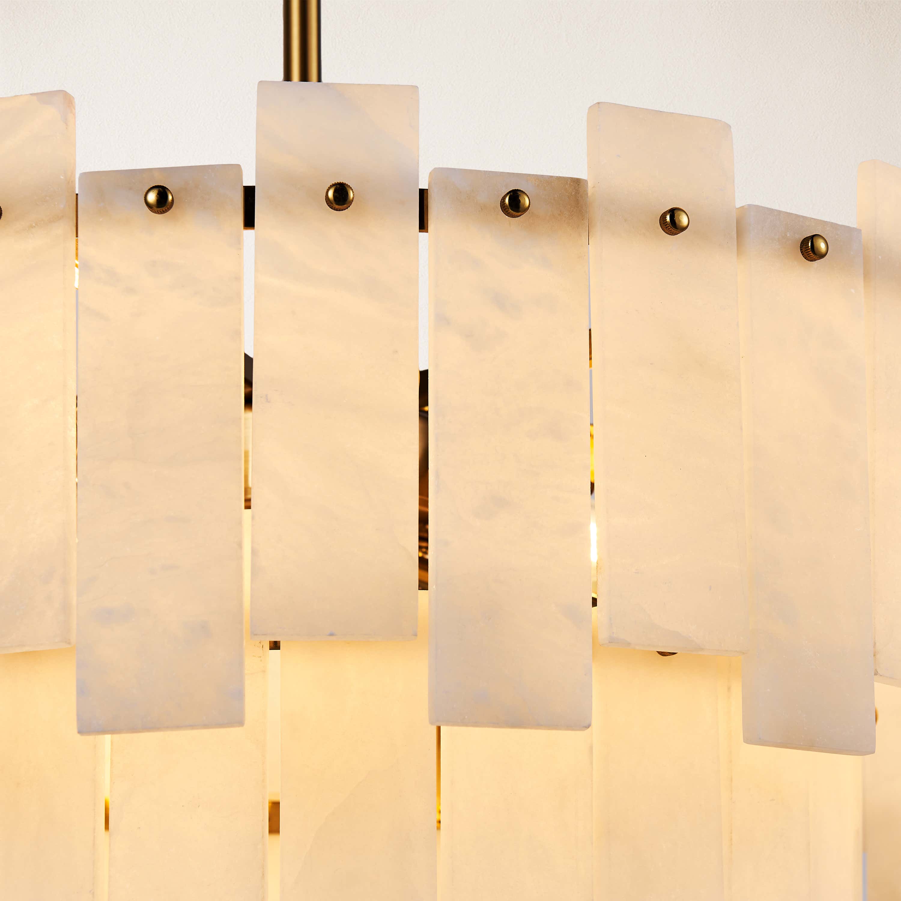 Nivislight Alabaster 2-Tier Round Chandelier 24"D