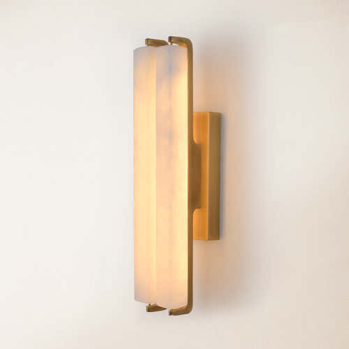 Clara Glow Alabaster Double Wall Sconce 19"H#Finish_Gold
