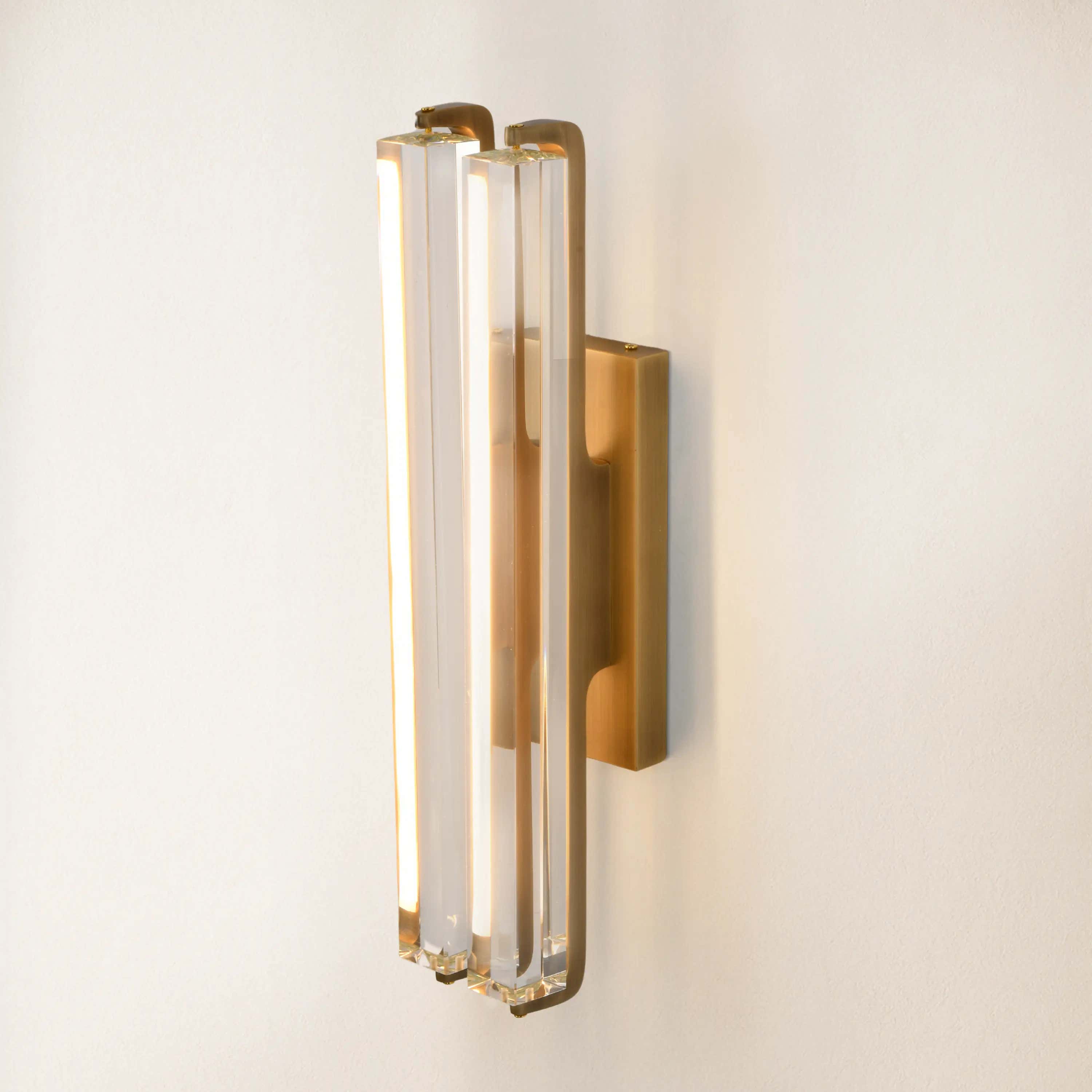 Clara Glow Crystal Double Wall Sconce 19"#Finish_Gold