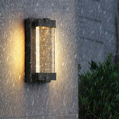 Pluvia Crystal Bubbles Rectangular Outdoor Wall Light