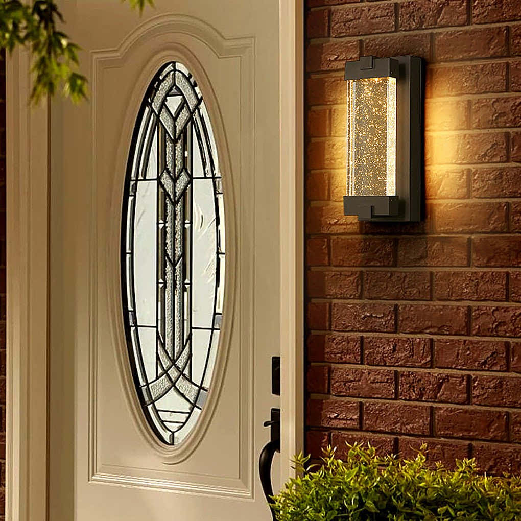 Pluvia Crystal Bubbles Rectangular Outdoor Wall Light