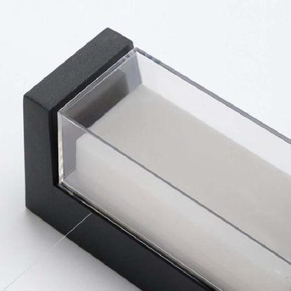 Schlanke, zweiseitig ausrichtbare Außenwandleuchte mit modernem Bogen- und Rechteckdesign