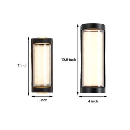 Schlanke, zweiseitig ausrichtbare Außenwandleuchte mit modernem Bogen- und Rechteckdesign