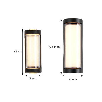 Schlanke, zweiseitig ausrichtbare Außenwandleuchte mit modernem Bogen- und Rechteckdesign