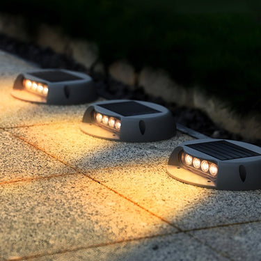 Wandgeschützte Unterputz-Stufenleuchten Solar-LED-Treppenlandschaftsbeleuchtung