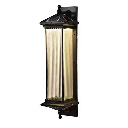 Vintage gestreiften Glas Schatten IP55 wasserdicht Retro Solar Lichter im Freien