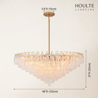Celestial Drop Runder Kristallglas-Kronleuchter 48''D