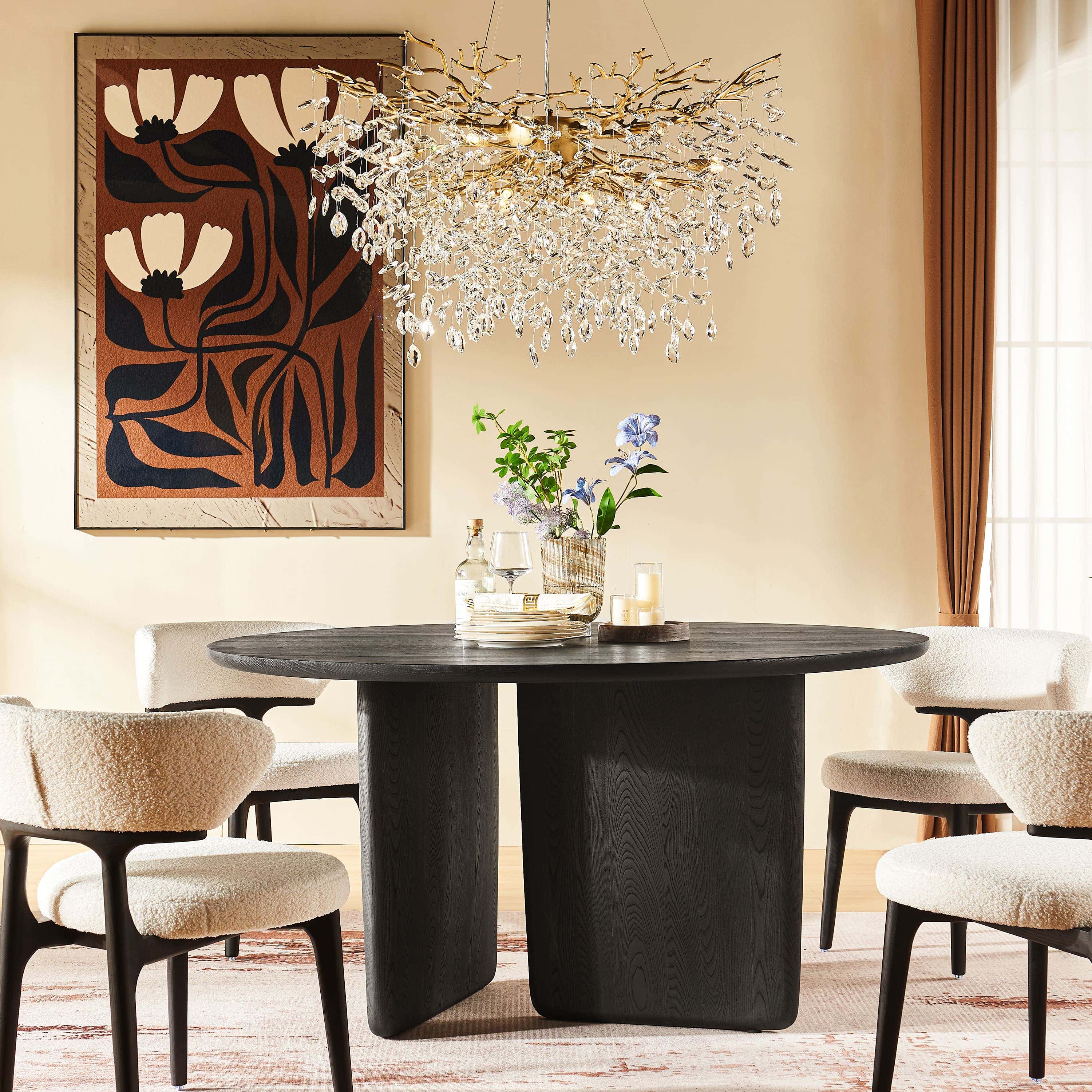 Frostleaf Kristall-Kaskadenzweig-Kronleuchter, rund, 76,2 cm