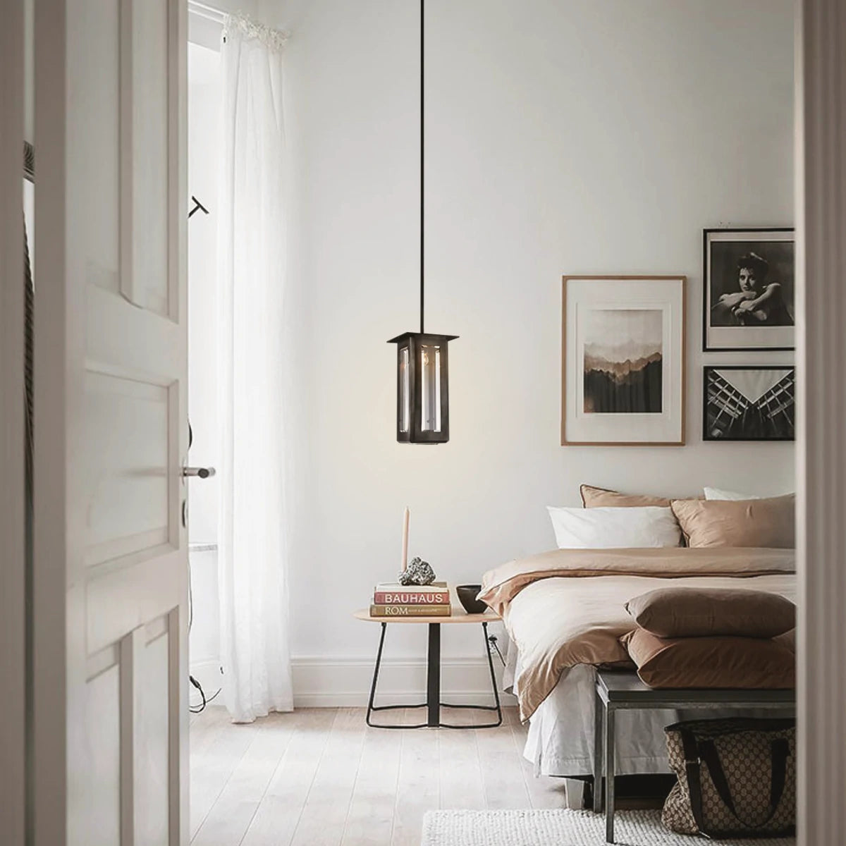 Baluster Rechteckglas-Pendelleuchte 7" W