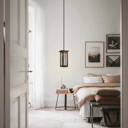 Baluster Rechteckglas-Pendelleuchte 7" W